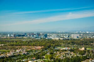 Irvine and Greater Orange County skyline aerial